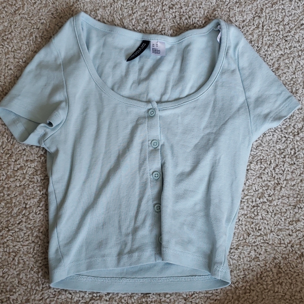 XS H&M pastel blue top